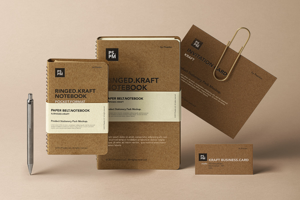 Download Kraft Psd Stationery Mockup Set Psd Mock Up Templates Pixeden PSD Mockup Templates