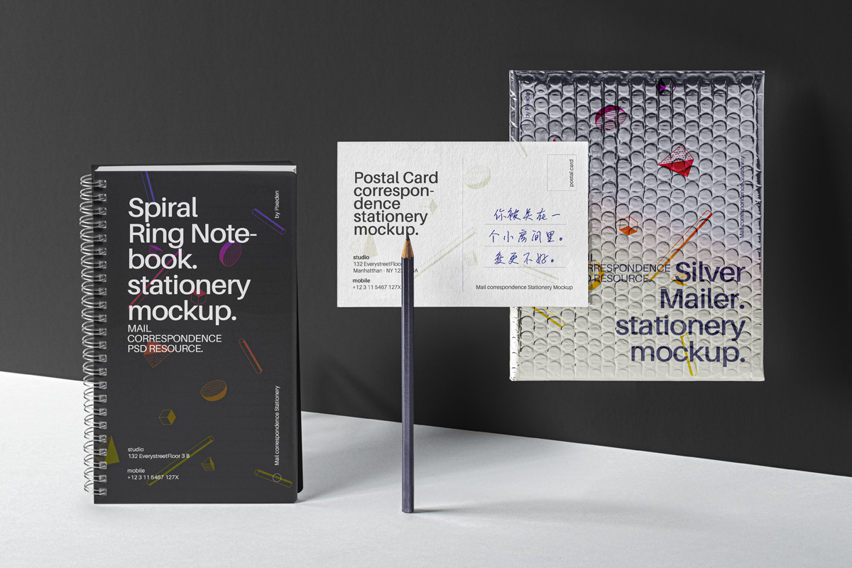Download Mailing Psd Stationery Mockup Set Psd Mock Up Templates Pixeden Yellowimages Mockups