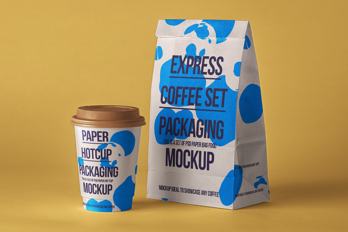 Psd Coffee Packaging Mockup Set 2 | Psd Mock Up Templates | Pixeden