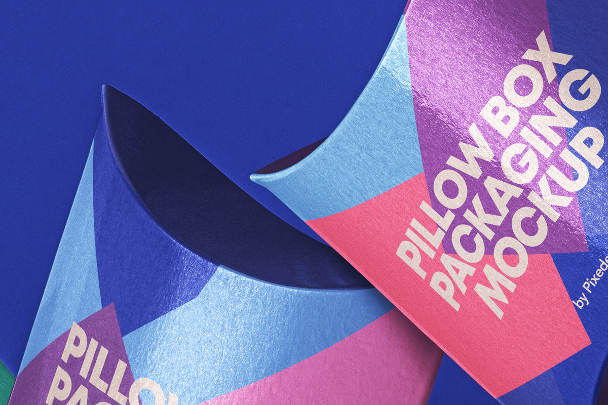 Download Psd Pillow Box Packaging Mockup 3 | Psd Mock Up Templates | Pixeden
