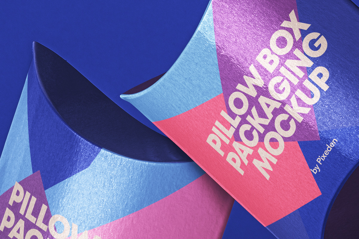 Download Psd Pillow Box Packaging Mockup 3 | Psd Mock Up Templates | Pixeden