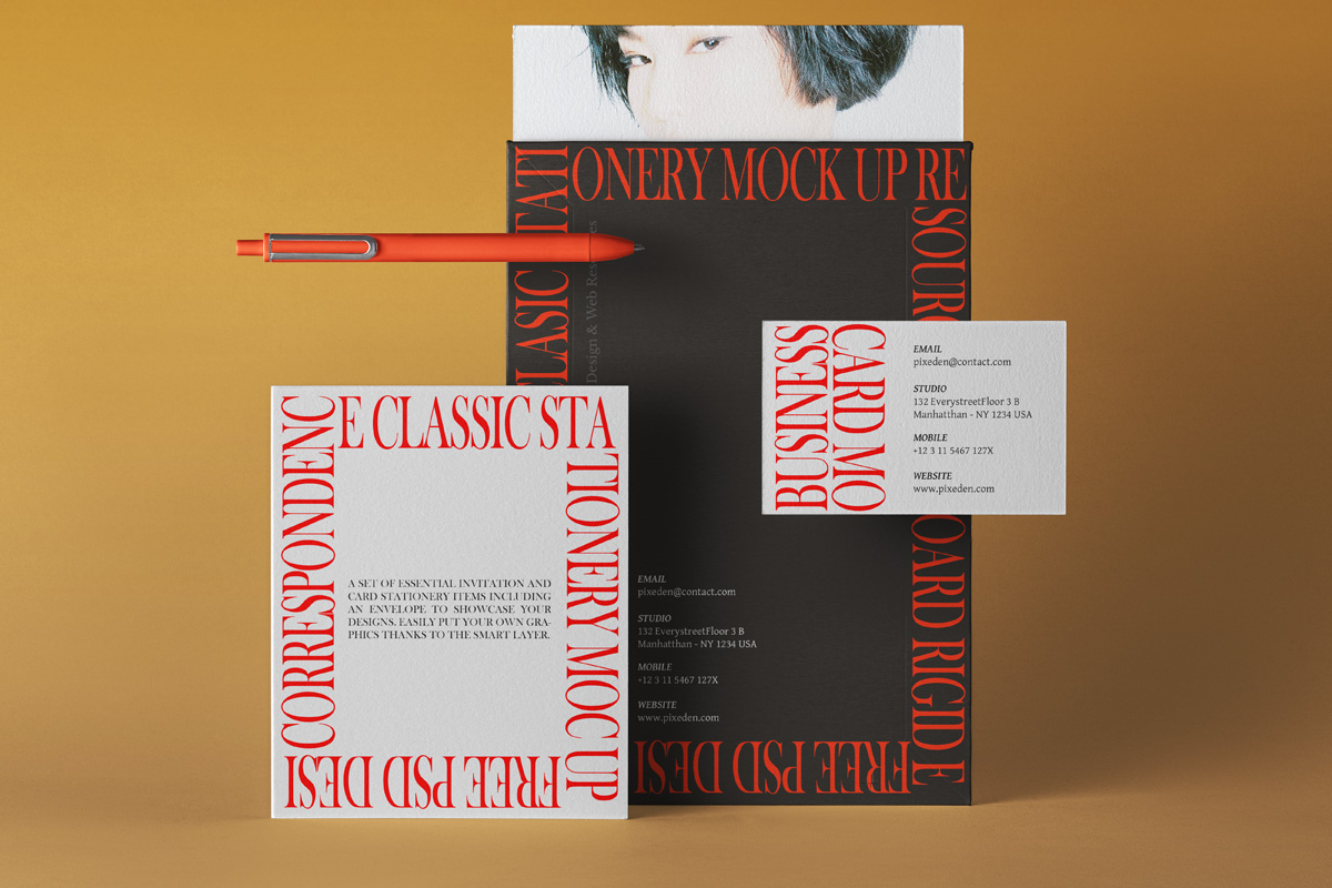 Download Classic Psd Mailing Mockup Set Psd Mock Up Templates Pixeden