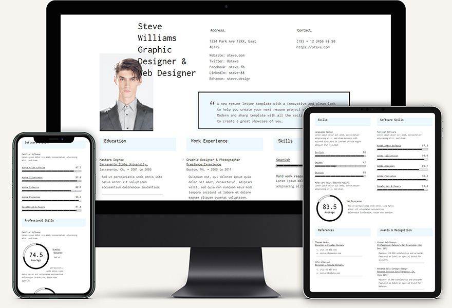 Resume Html Template / Rachel Portfolio Cv Resume Html Template By Pxdraft Wrapbootstrap : Moraco comes with two trendy and clean demo versions.