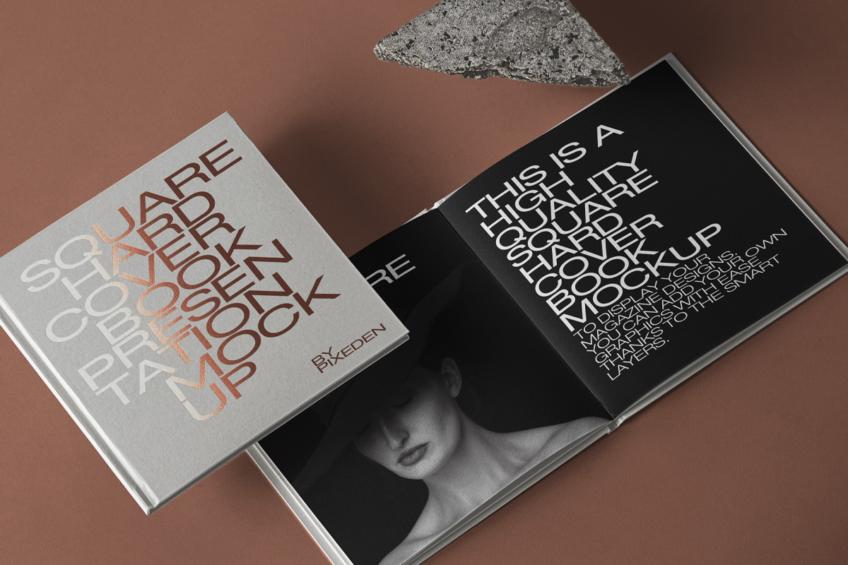 Free Square Book Mockup Set Amockup Com