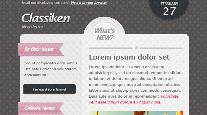 classiken html newsletter template e mail templates pixeden