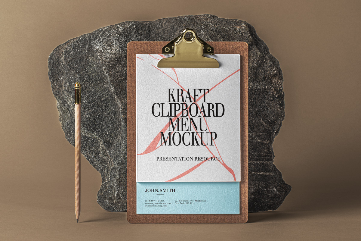 Download Kraft Clipboard Psd Menu Mockup | Psd Mock Up Templates | Pixeden