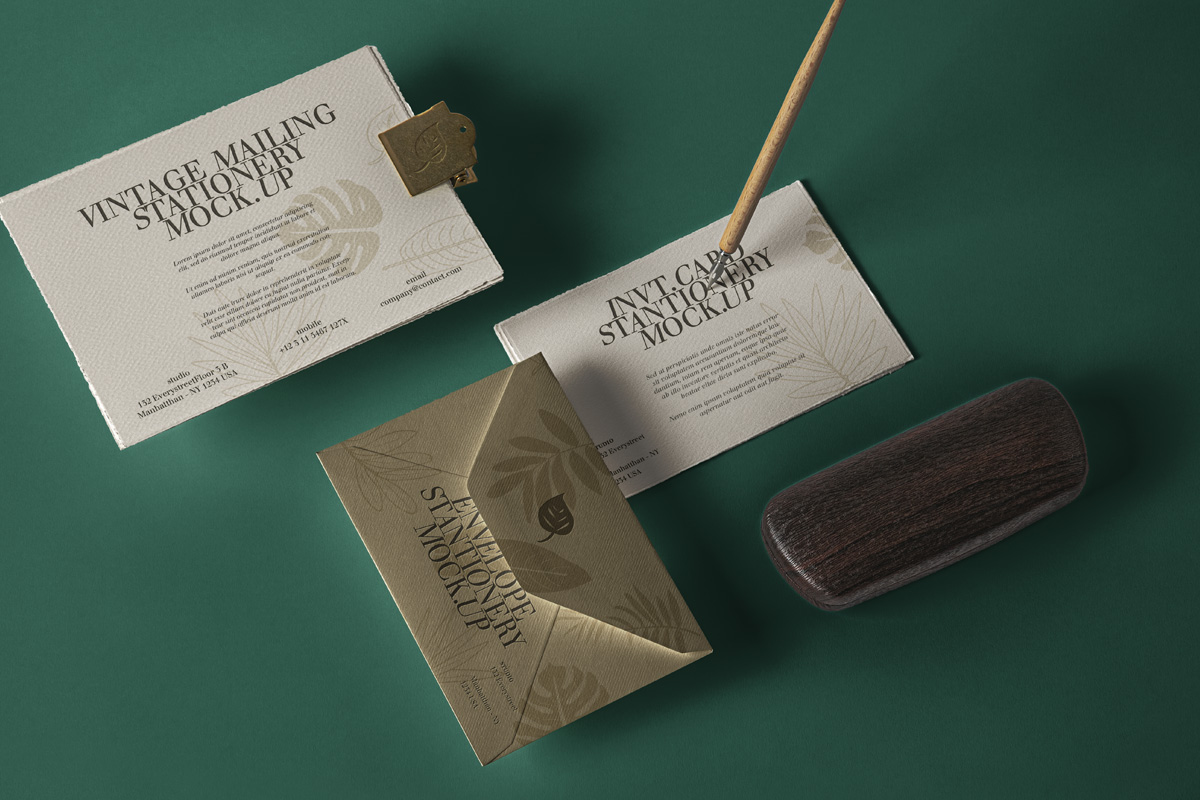 Download Vintage Psd Envelope Mockup Set Psd Mock Up Templates Pixeden