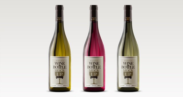 Download Psd White Wine Bottle Mockup | Psd Mock Up Templates | Pixeden