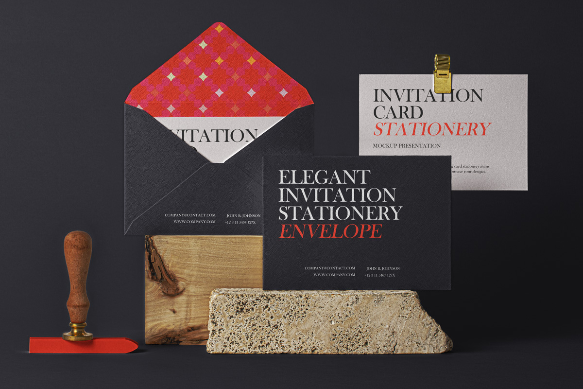 Elegant Psd Invitation Mockup Set | Psd Mock Up Templates | Pixeden