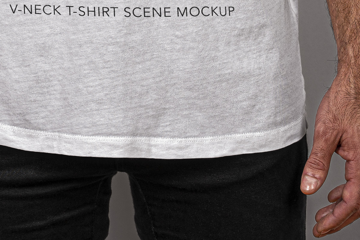 Download V-Neck Psd T-Shirt Mockup Scene | Psd Mock Up Templates ...