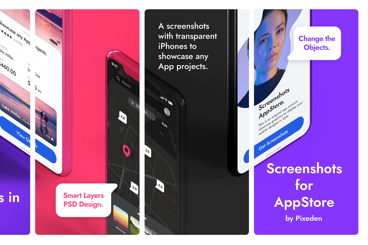 app store screenshot psd template