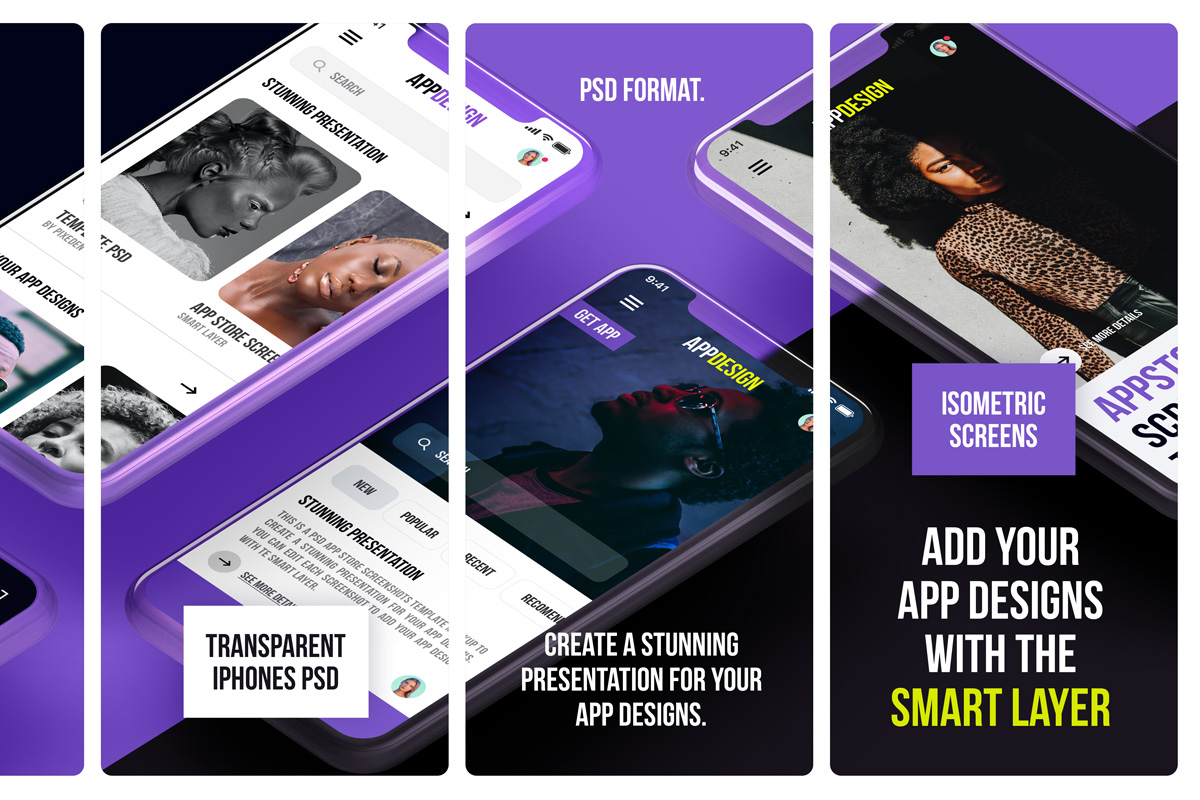 Download Psd App Store Screenshot Template Vol2 | Psd Mock Up ...