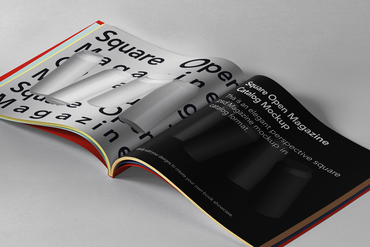 Download Open Square Psd Magazine Mockup Psd Mock Up Templates Pixeden