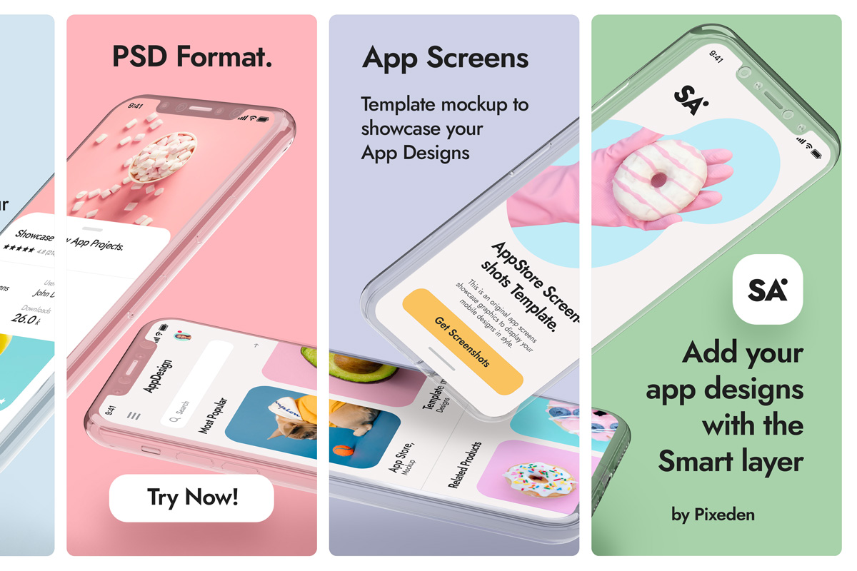 Download Psd App Store Screenshot Template Vol3 | Psd Mock Up Templates | Pixeden