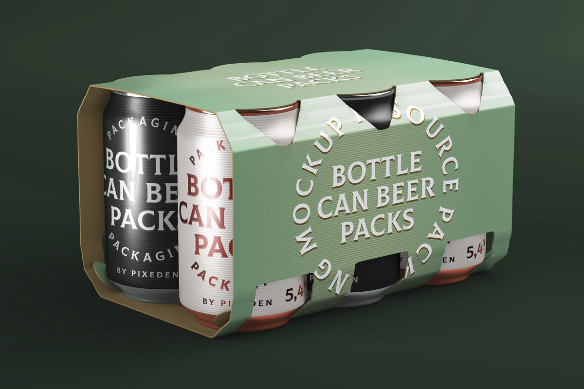 Download Psd Mockup Beer Can Packaging Psd Mock Up Templates Pixeden