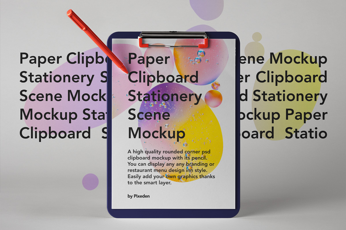 Download Paper Clipboard Psd Mockup Scene Psd Mock Up Templates Pixeden
