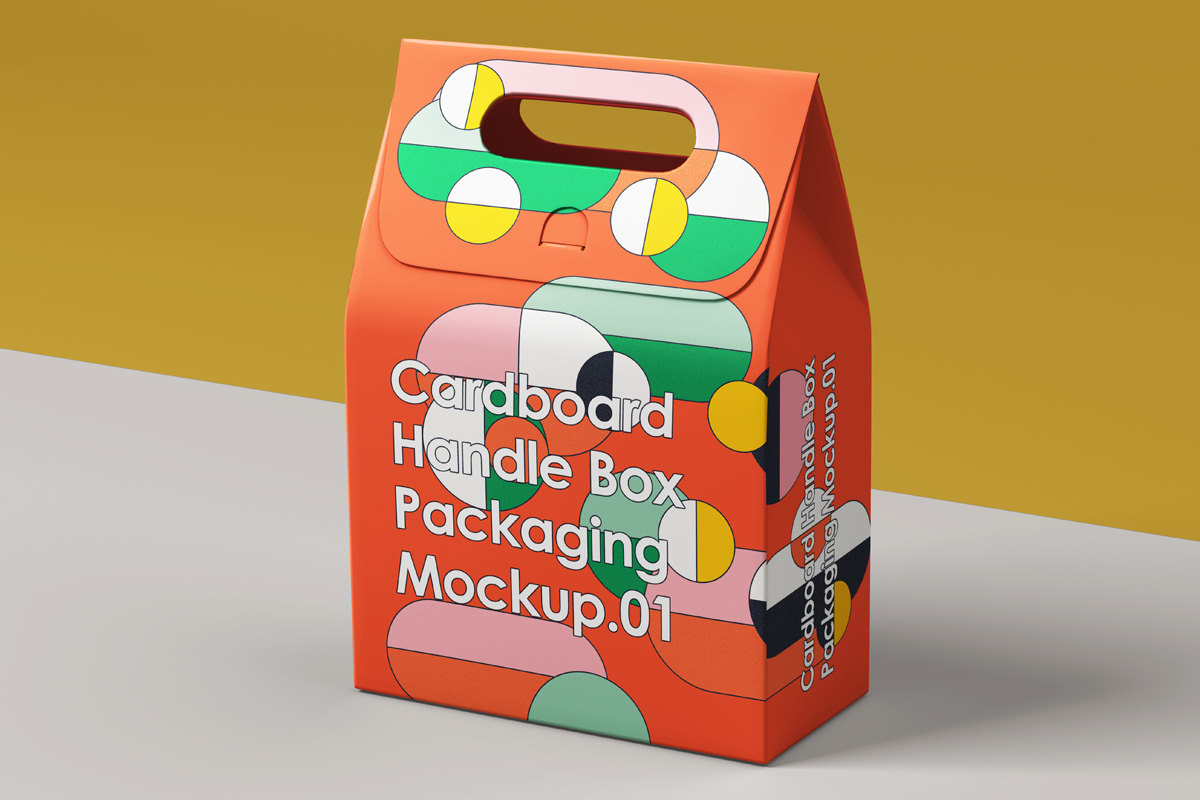 Download Takeaway Psd Handle Box Packaging Psd Mock Up Templates Pixeden