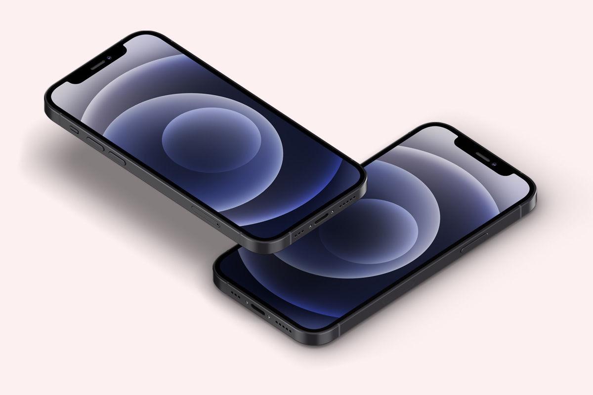 Download Perspective Psd Iphone 12 Mockup Set | Psd Mock Up Templates | Pixeden
