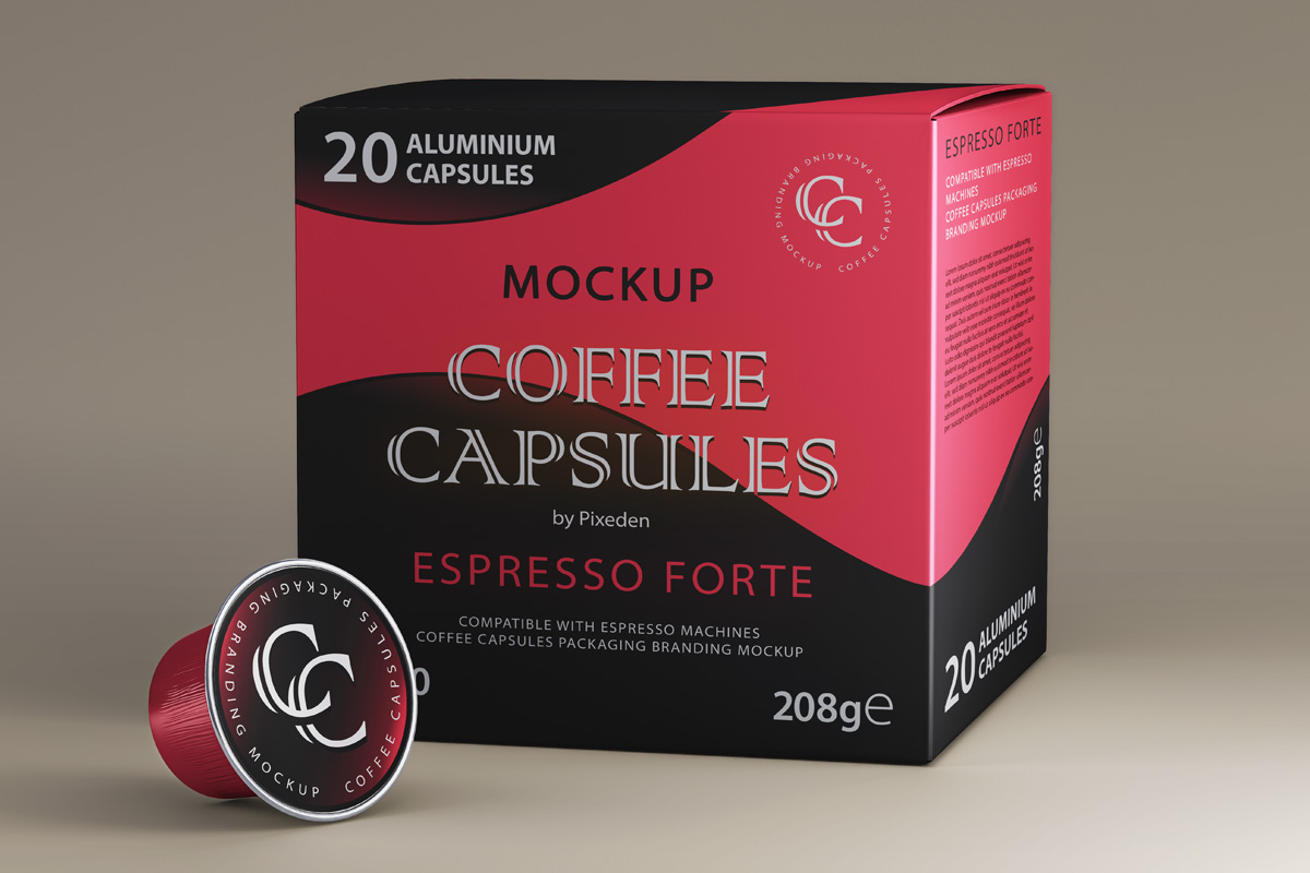 Download Coffee Pods Psd Packaging Mockup | Psd Mock Up Templates | Pixeden