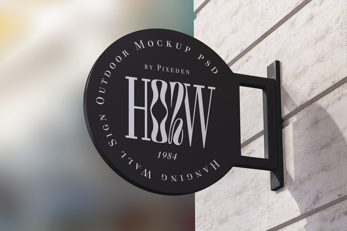 Download Psd Circular Wall Sign Mockup | Psd Mock Up Templates | Pixeden