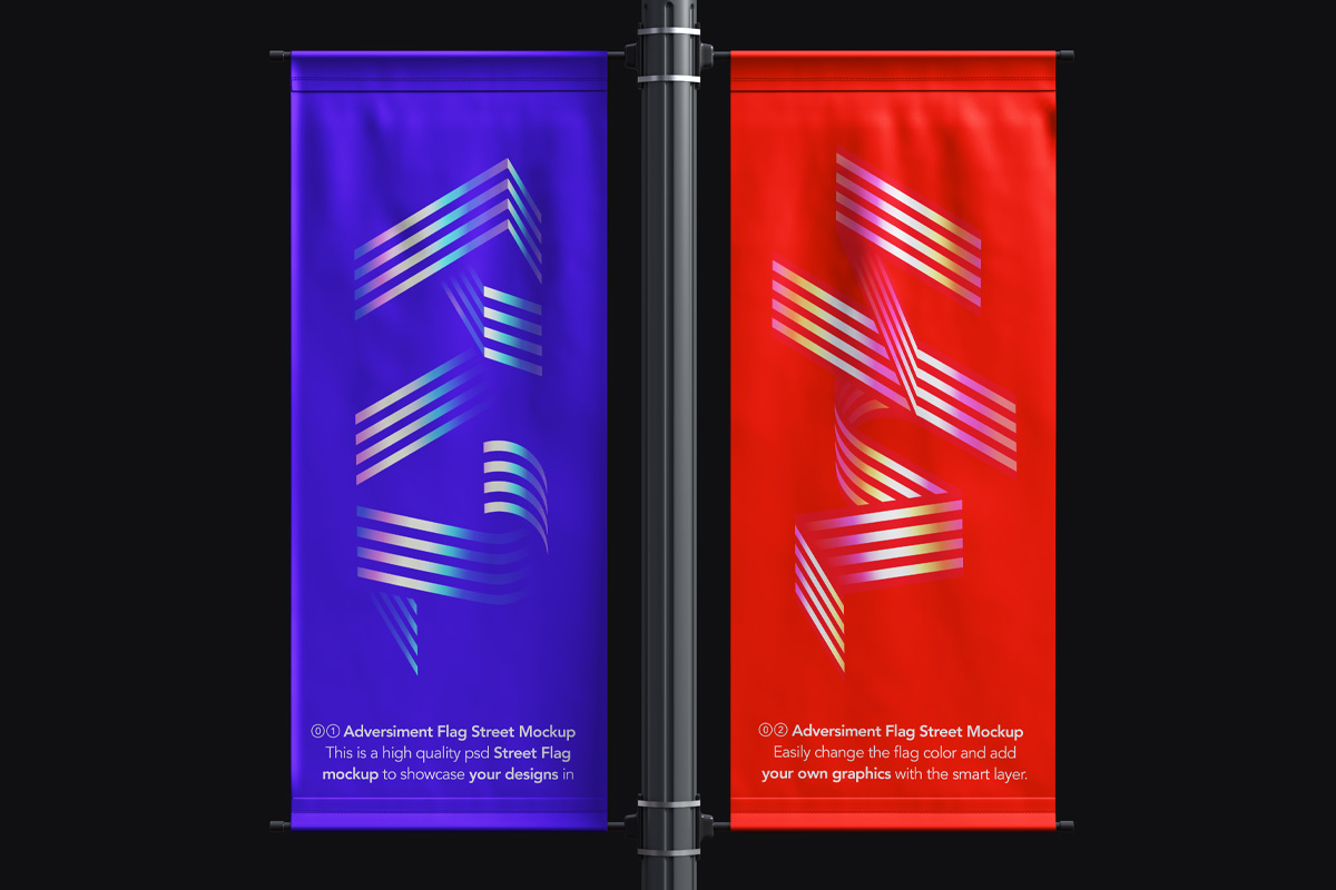 Download Street Lamp Post Psd Banner Mockup Psd Mock Up Templates Pixeden
