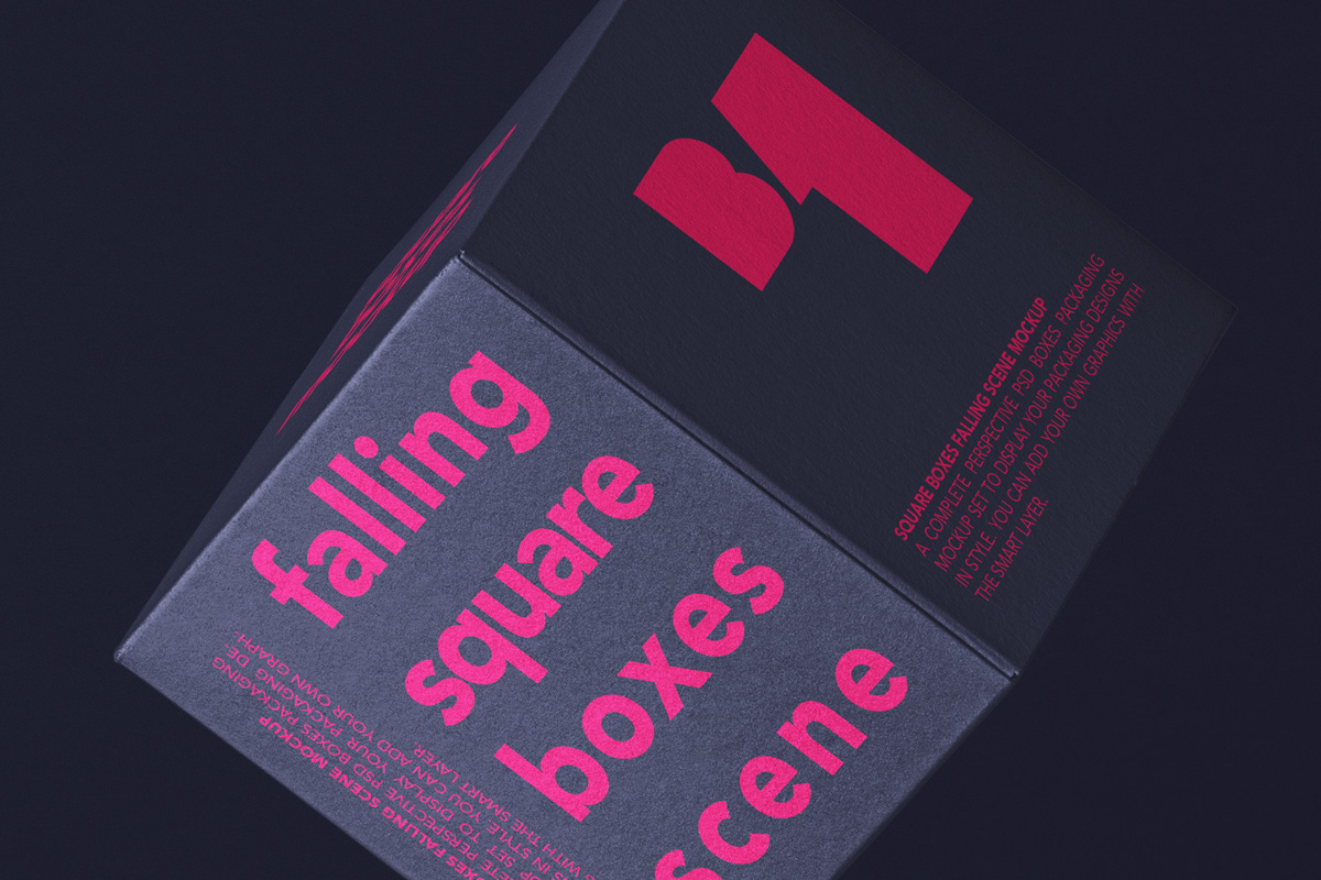 Falling Psd Square Boxes Mockup | Psd Mock Up Templates ...