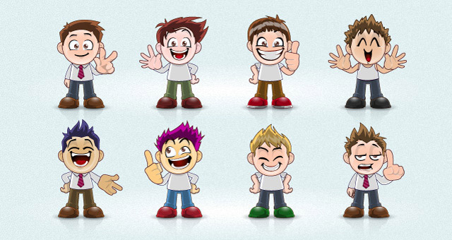 002 vector manga avatar faces A Collection of Free Mascot Character illustrations
