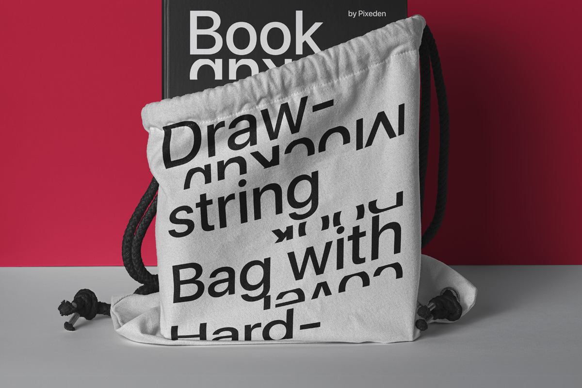 Download Drawstring Psd Bag Book Mockup Scene | Psd Mock Up Templates | Pixeden