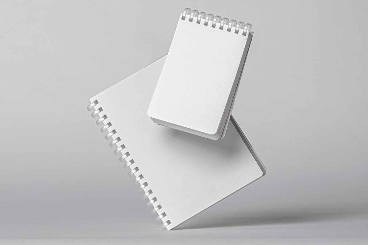 Ringed Psd Notepads Set Mockup Psd Mock Up Templates Pixeden