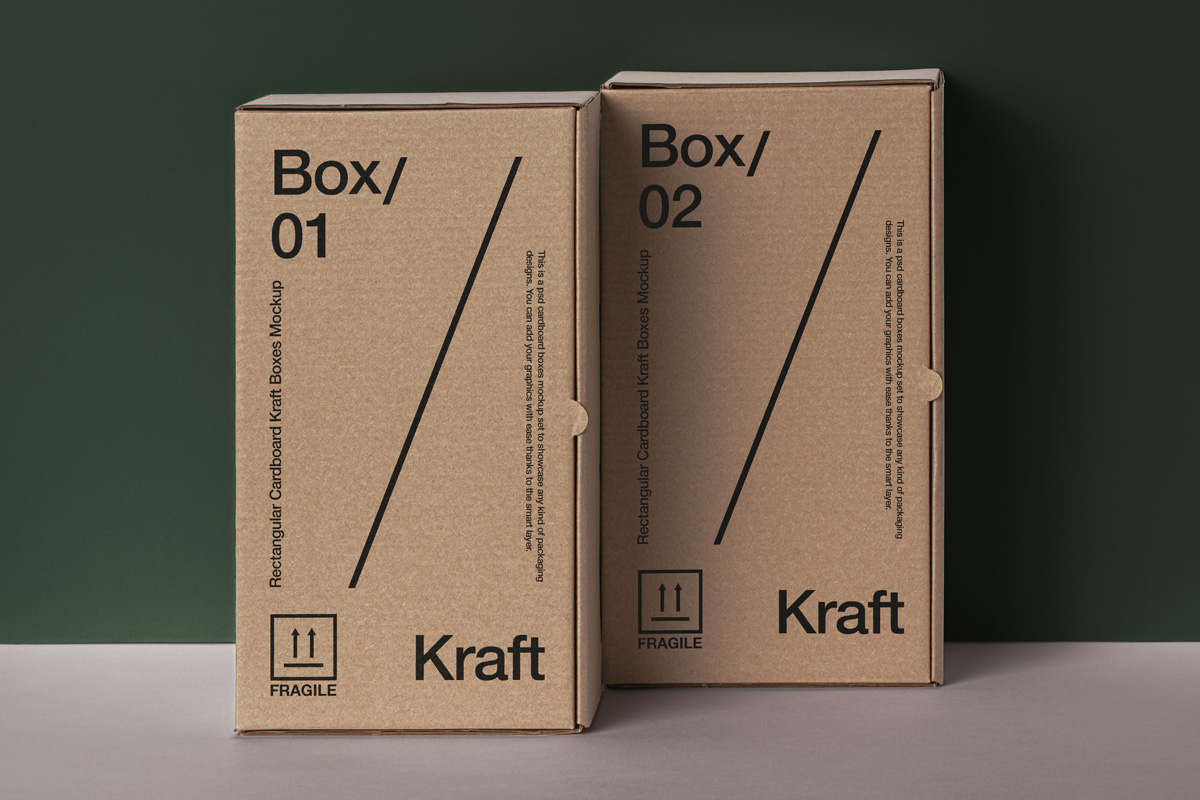 Download Rectangular Psd Boxes Kraft Mockup | Psd Mock Up Templates | Pixeden