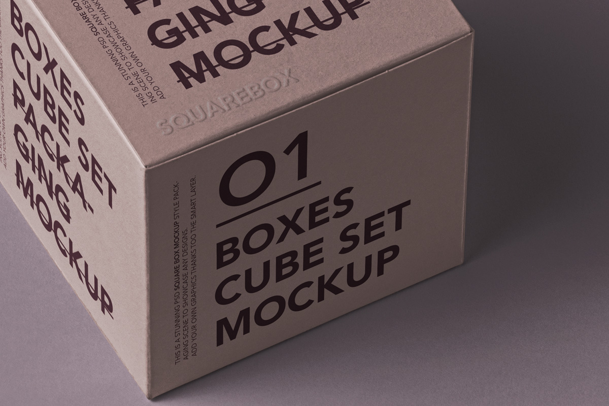 Boxes Cube Psd Packaging Mockup Set | Psd Mock Up Templates | Pixeden