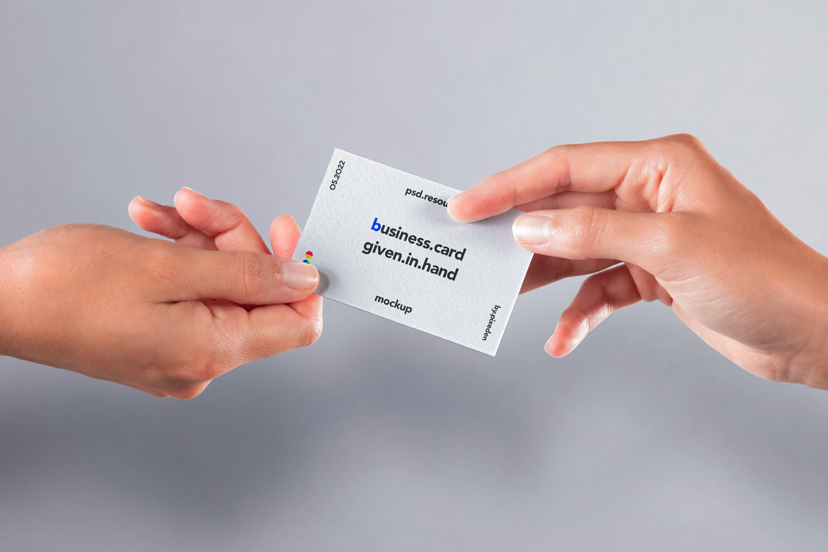 Handing a business card