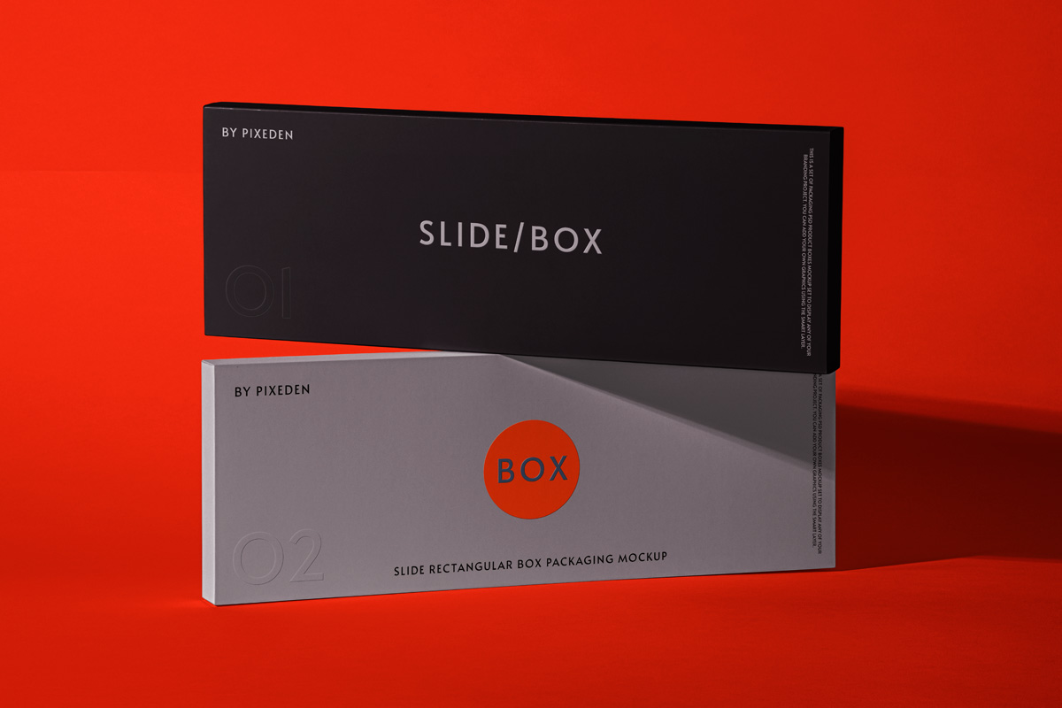 Slide Rectangular Psd Box Mockup Psd Mock Up Templates Pixeden