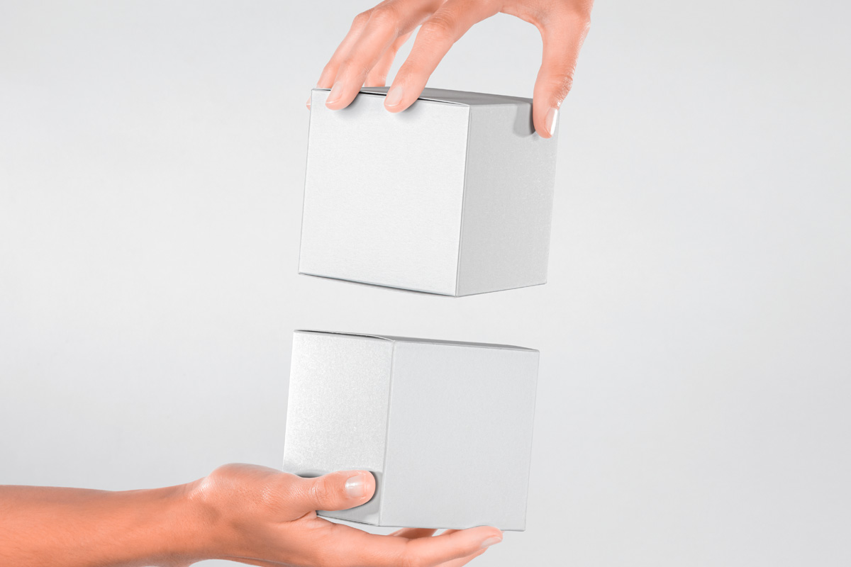 Hand Holding Square Psd Boxes Mockup Psd Mock Up Templates Pixeden