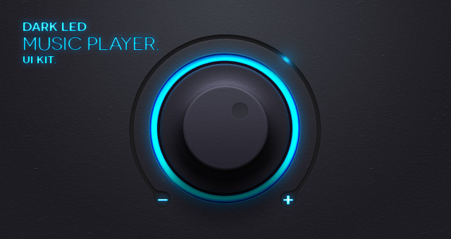 Dark Led Music App UI Kit Psd | Mobile Apps | Pixeden