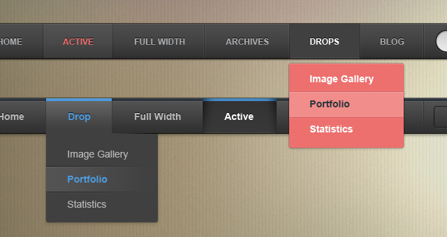 Psd Web Menu Bars Vol1 Psd Web Elements Pixeden