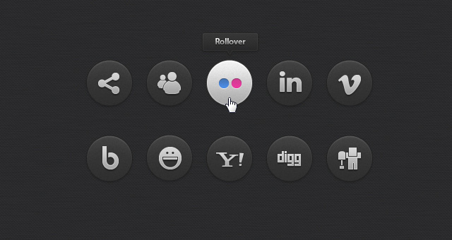 Dark Social Icons Set 02