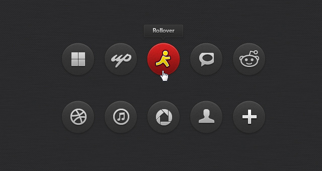 Dark Social Icons Set 03
