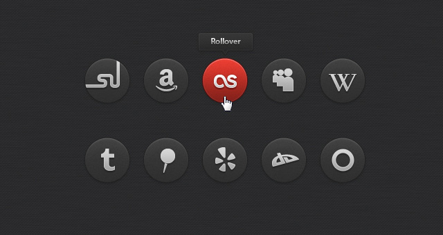Dark Social Icons Set 04