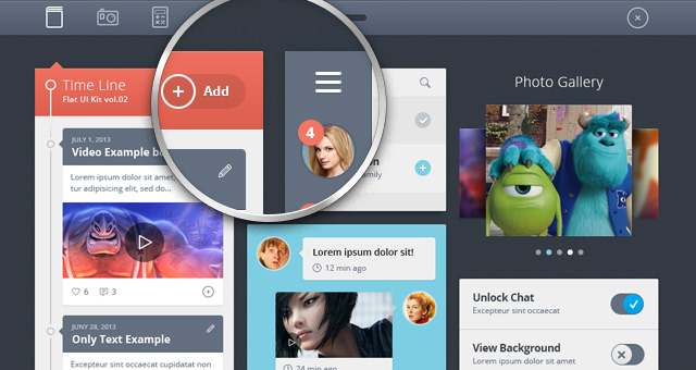 Download Psd Flat Ui Kit Template Vol2 Psd Web Elements Pixeden PSD Mockup Templates