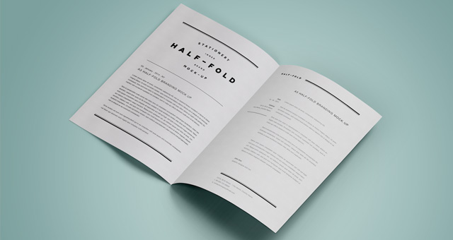 001 half fold a3 inner pages branding mock up presentation psd