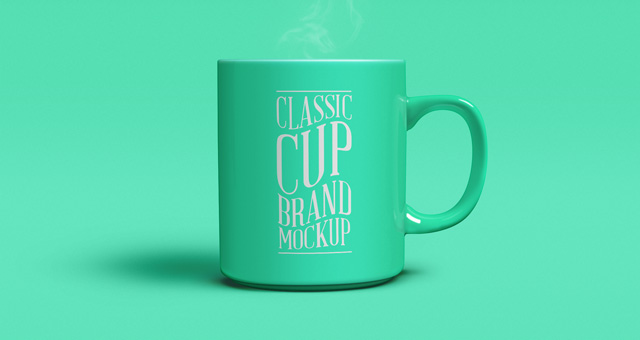 004 classic hot cup coffee tea mock up psd brand