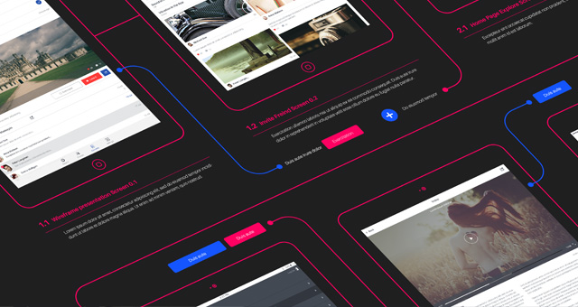 Psd Wireframe Tablet App Mockup | Psd Mock Up Templates | Pixeden