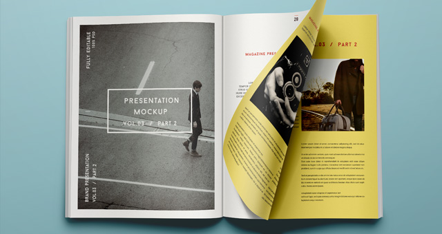 Download Psd Magazine Mockup View Vol3 2 Psd Mock Up Templates Pixeden PSD Mockup Templates