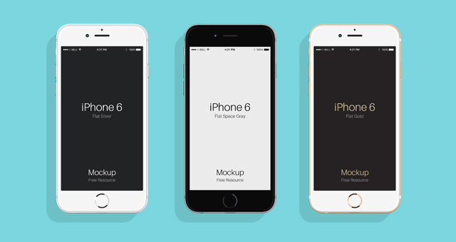 Flat Psd iPhone 6 & 6s Mockup  Psd Mock Up Templates 