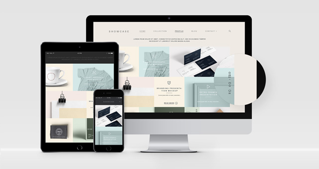 Download Modern Psd Responsive Showcase | Psd Web Elements | Pixeden