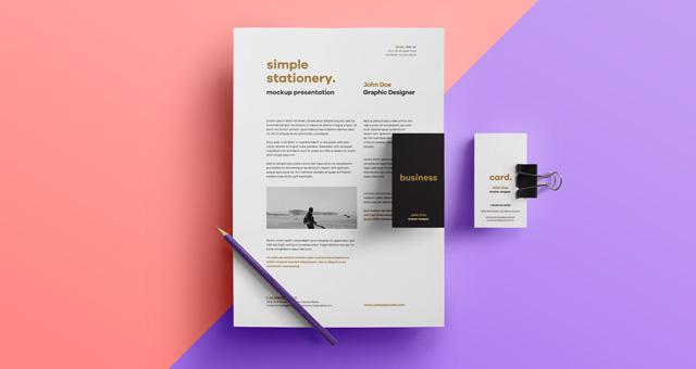 Download Simple Stationery Branding | Psd Mock Up Templates | Pixeden
