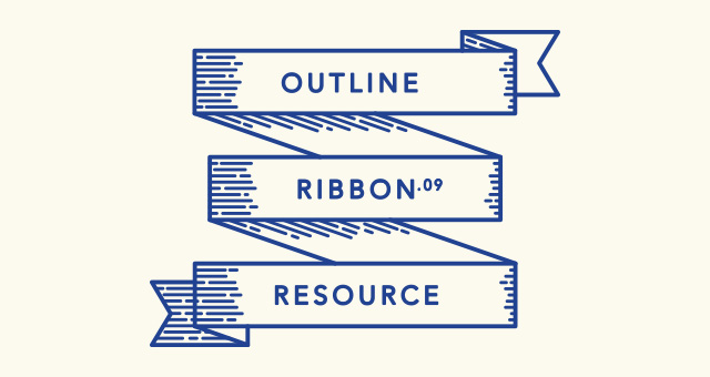 Download Retro Outline Ribbon Vector Set | Decorative Vectors | Pixeden