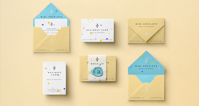 Premium PSD  Business card with envelope mockup