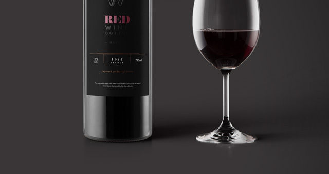 Download Psd Red Wine Bottle Mockup | Psd Mock Up Templates | Pixeden